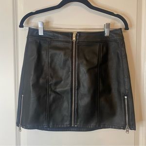 Express Faux Leather Mini Skirt with zippers NWT